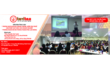 Hội Thảo Chủ Nhật ngày 26/11/2017 Thời Gian từ 7h30 đến 12h00. Địa điểm 275 Nguyễn Trãi, Q.1, HCM